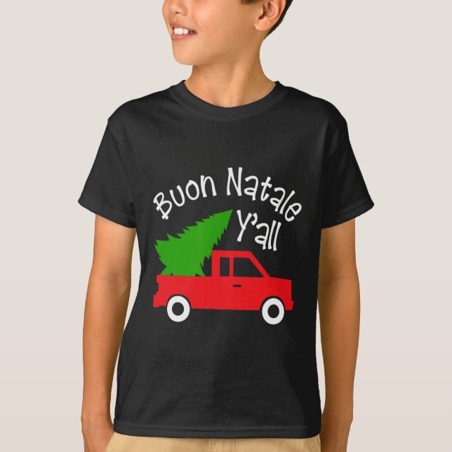 Buon natale italian christmasy#39;all roligt itali t shirt (Framsida)