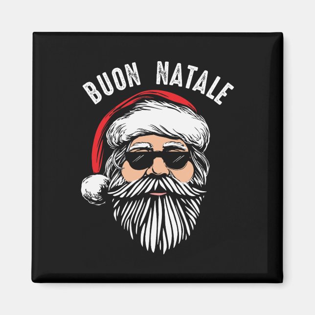 Buon natale italian jultomten babbo lustig christ magnet (Framsidan)