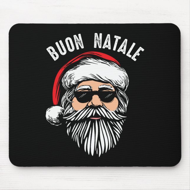 Buon natale italian jultomten babbo lustig christ musmatta (Framsidan)