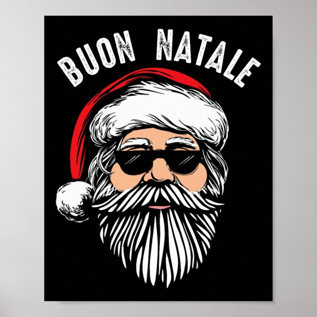 Buon natale italian jultomten babbo lustig christ poster (Framsidan)