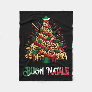 Buon natale italian pasta julgran julafton för fleecefilt