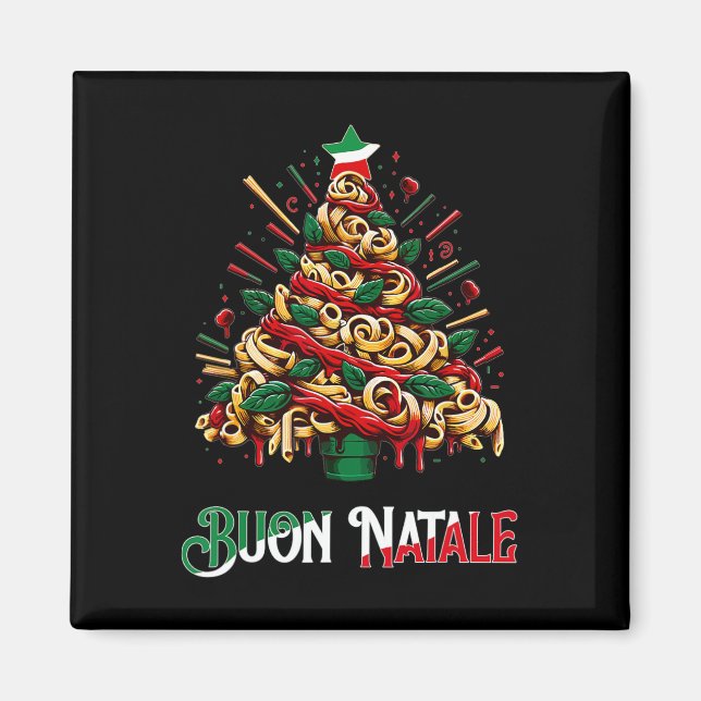 Buon natale italian pasta julgran julafton för magnet (Framsidan)