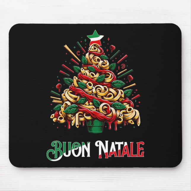 Buon natale italian pasta julgran julafton för musmatta (Framsidan)