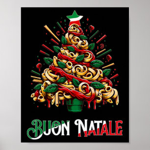 Buon natale italian pasta julgran julafton för poster