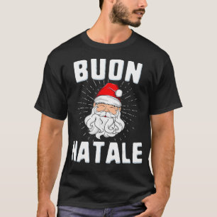 Buon Natale Italien Pride Santa Babbo Italio Krist T Shirt