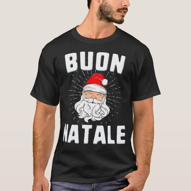 Buon Natale Italien Pride Santa Babbo Italio Krist T Shirt (Framsida)