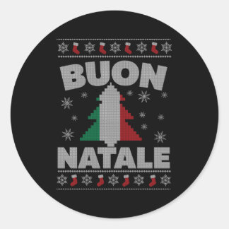 Buon Natale italiensk ugly for och Runt Klistermärke