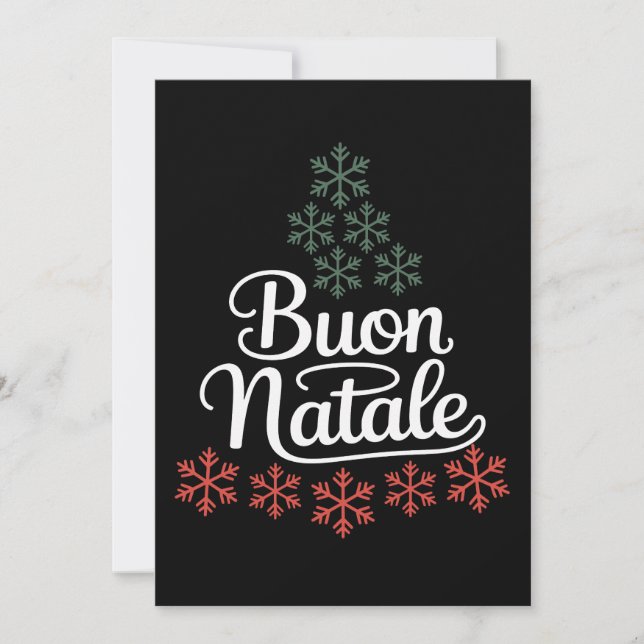 Buon Natale Italienska familjen Julgran Helgdag Julkort (Framsida)