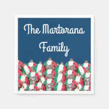 Buon Natale Italienska Flagga Ornaments Napkins