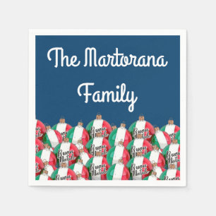 Buon Natale Italienska Flagga Ornaments Napkins Pappersservett