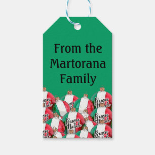 Buon Natale Italienska Flagga Ornaments Presentetikett