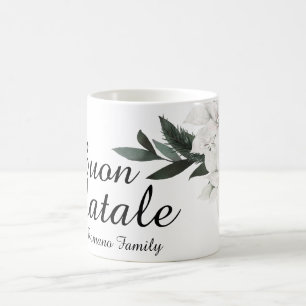 Buon Natale Italienska God jul Blommigt Kaffemugg