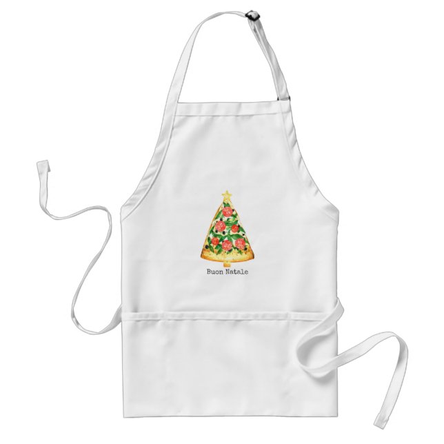 Buon Natale Italienska God jul Pizza Slice Förkläde (Framsidan)