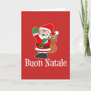 Buon Natale Italienska God jul Santa Helgkort
