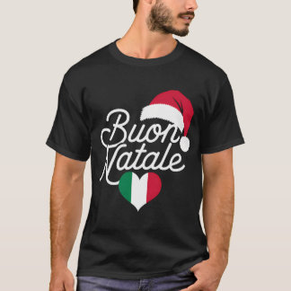 Buon Natale Italienska julen Julafton Italien Flag T Shirt