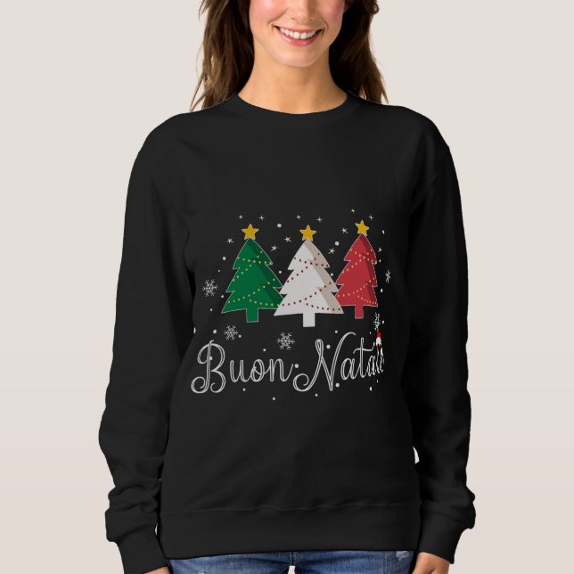 Buon Natale Italienska Julgran - Julafton T Shirt (Framsida)