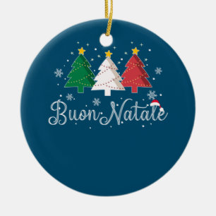 Buon Natale Italienska Julgran Julgransprydnad Keramik