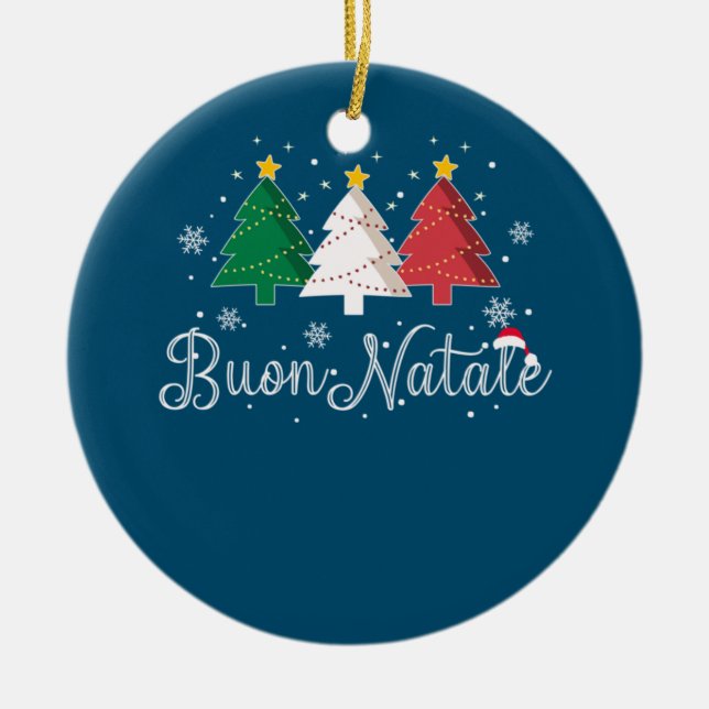 Buon Natale Italienska Julgran Julgransprydnad Keramik (Framsidan)