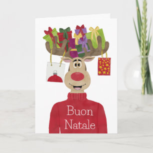 Buon Natale, italienska julklappar Reindeer Helgkort