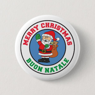 Buon Natale Italienska jultomten Button Knapp