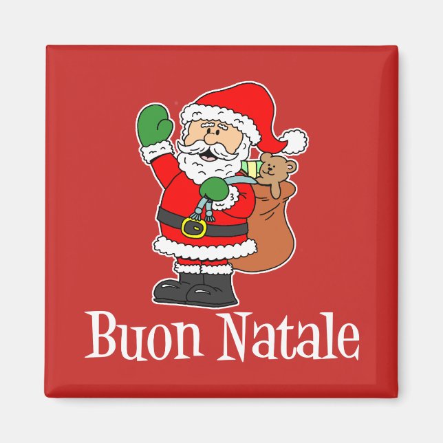 Buon Natale Italienska jultomten Magnet (Framsidan)