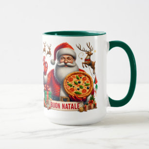 Buon Natale Italienska jultomten med Pizza & Reind Mugg