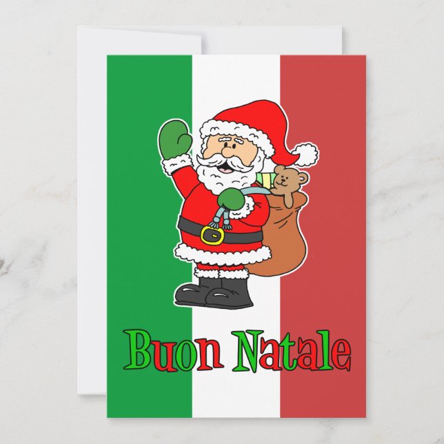 Buon Natale Italienska jultomten Party Inbjudan (Framsida)