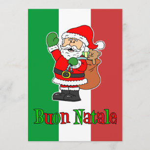 Buon Natale Italienska jultomten Party Inbjudan