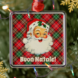 Buon Natale Italienska jultomten Red Play Julgransprydnad Metall