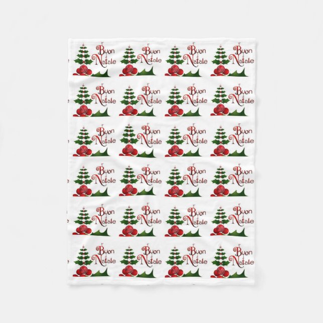 **BUON NATALE** ITALIENSKA KRISTMASSLANKET FLEECEFILT (Framsidan)