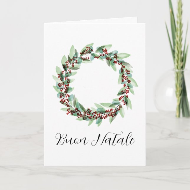 Buon Natale, italienskt julkort Helgkort (Framsida)