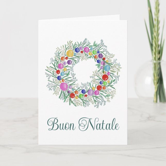Buon Natale, italienskt julkort Helgkort (Framsida)