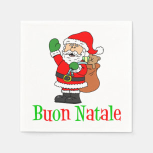 Buon Natale ItaliGod jul Santa Napkins Pappersservett