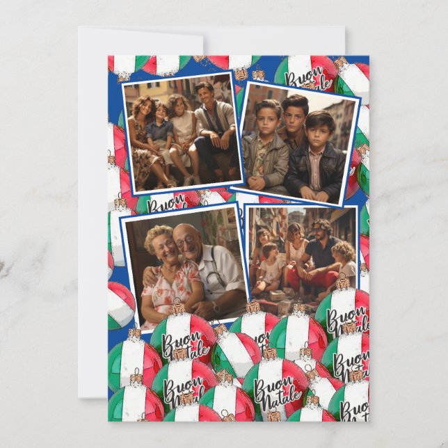 Buon Natale jul Royal Blue Hälsning Inbjudningar (Framsida)