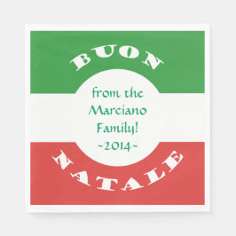 Buon Natale-julen Party Italien Flagga och Namn Pappersservett