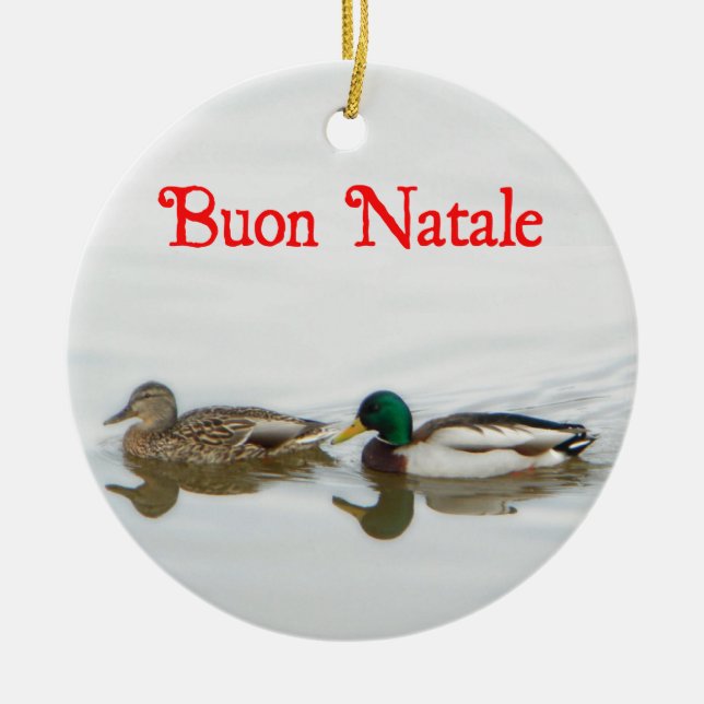 Buon Natale - Mallards Julgransprydnad Keramik (Framsidan)