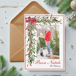 Buon Natale Mistletoe Italienska julfoto Julkort