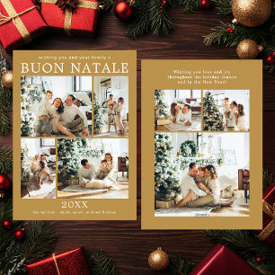 Buon Natale Multi Photo Helgdag Card Julkort