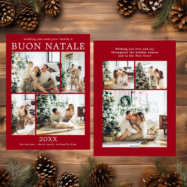 Buon Natale Multi Photo Helgdag Card Julkort (Skapare uppladdad)