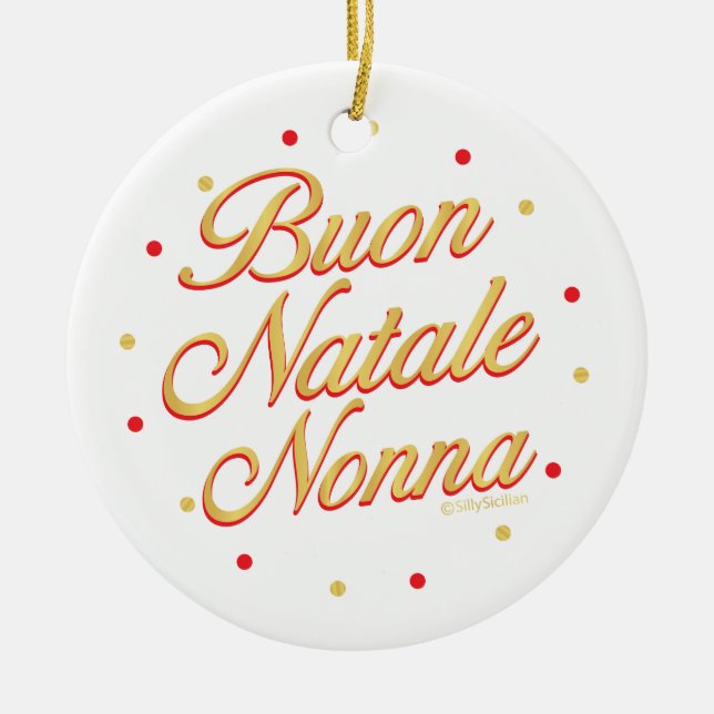 Buon Natale Nonna Personlig Julgransprydnad Keramik (Framsidan)