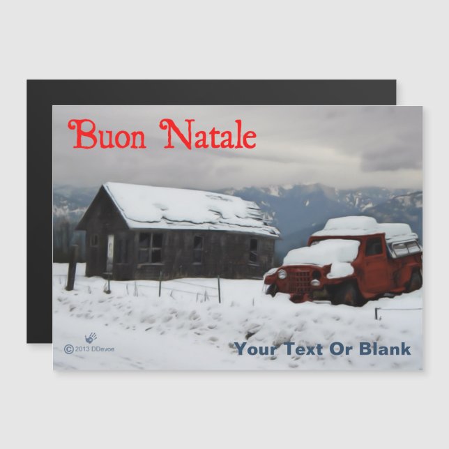 Buon Natale - Old Red Lastbil (Fram/baksida)