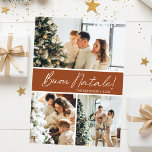Buon Natale Photo Collage Julkort<br><div class="desc">Det här fantastiska 3-fotokortet med "Buon Natale!" i ett modernt typsnitt och din familj namn och år i ett rent, skarpt, traditionellt typsnitt både i vitt på terracotta med en matchande baksida är perfekt att skicka till din familj och dina vänner. Alla kommer att få nya bilder av din familj...</div>