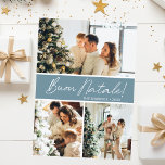 Buon Natale Photo Collage Julkort<br><div class="desc">Det här fantastiska 3-fotokortet med "Buon Natale!" i ett modernt typsnitt och din familj namn och år i ett rent, skarpt, traditionellt typsnitt, både i vitt på dammigt helgdag med en matchande baksida är perfekt att skicka till din familj och dina vänner. Alla kommer att få nya bilder av din...</div>