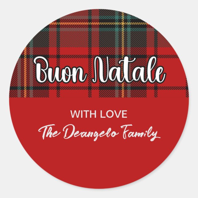 Buon Natale Play Runt Klistermärke (Framsida)