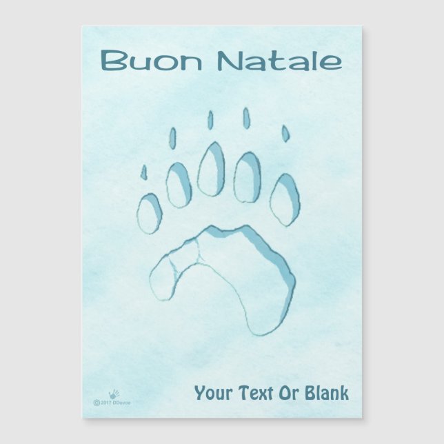 Buon Natale - Polar Bear Paw-utskrift (Framsida)