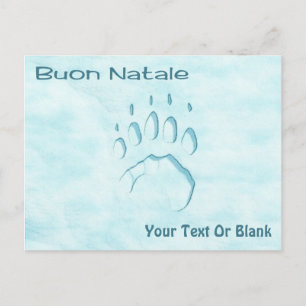Buon Natale - Polar Bear Paw-utskrift Vykort