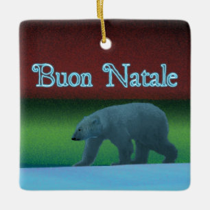 Buon Natale - Polar Ljus Polar Bear Julgransprydnad Keramik