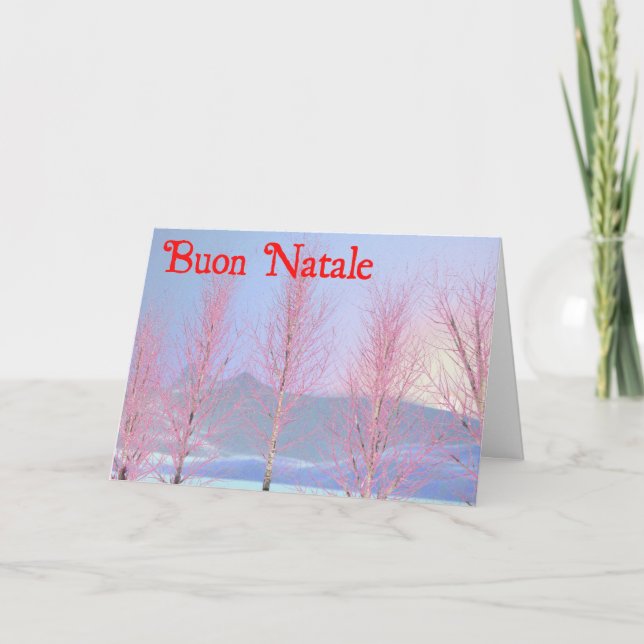 Buon Natale - Raspberry Creme Birch Helgkort (Framsida)