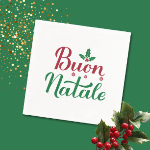 Buon Natale Red and Grönt jul Pappersservett