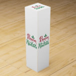 Buon Natale Red and Grönt jul Presentask För Vinflaska<br><div class="desc">Fet Red och Grönt Italienska God jul Gift Box. Tryckt på 4 sidor och överdelen.</div>